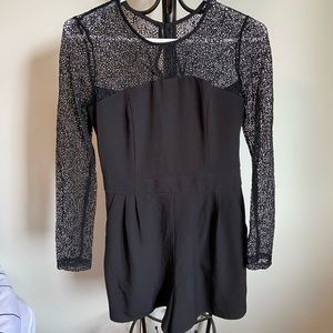 Garage Black Lace Long Sleeve Romper